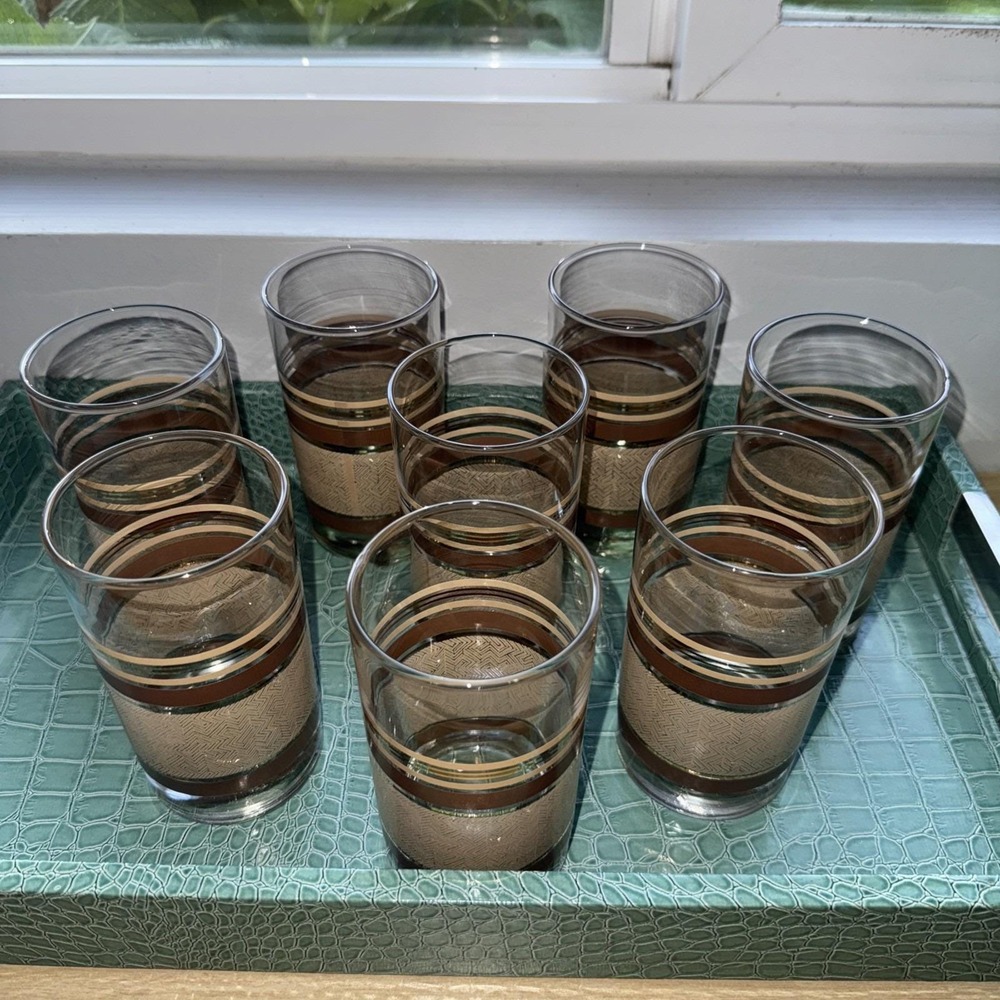 MCM VTG 8 Libbey Manhattan Elite Big City Old Fashioned 10 oz Glasses 5"